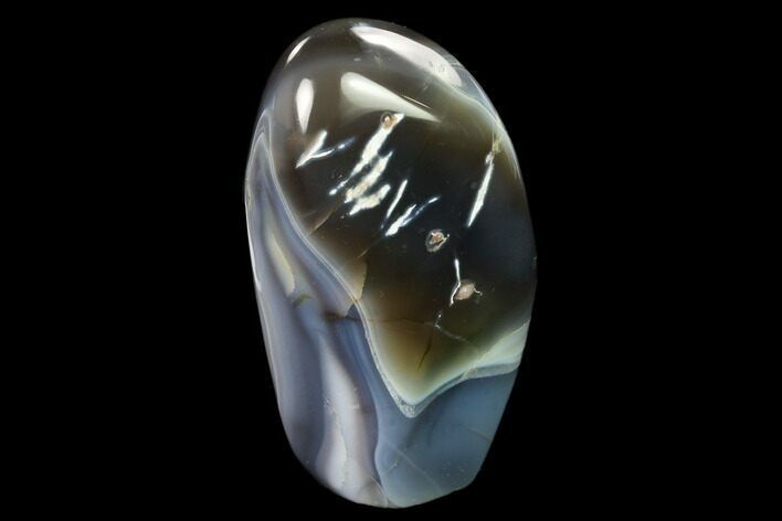 Free-Standing, Polished Blue and White Agate - Madagascar #140377